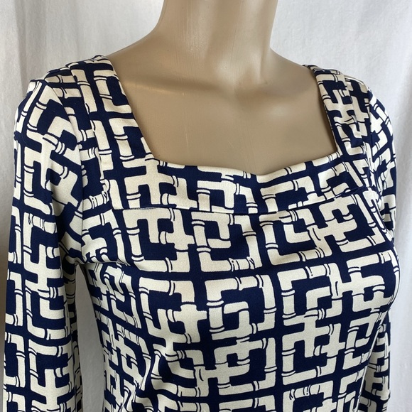 Lilly Pulitzer 100% Silk 3/4 Length Sleeve Geometric Print Dress 4 - Picture 5 of 7